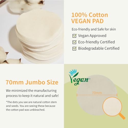 numbuzin No.3 Radiance Glowing Jumbo Essence Pad 70 Pads - Vegan Biodegradable Skincare