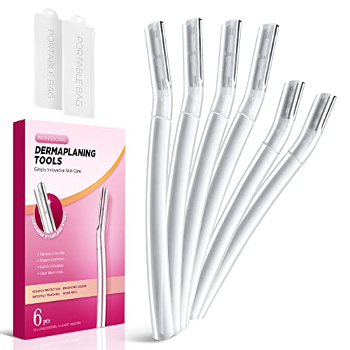 SINAHET Dermaplane Razor for Women - Professional Facial Hair Removal Tool (6 Count)