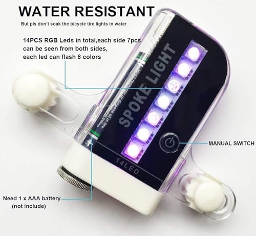 Bike Wheel Lights - Waterproof LED Spoke Lights with 30 Patterns