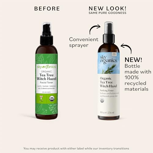 Sky Organics Tea Tree & Witch Hazel Facial Toner - Purifying & Balancing (8 fl Oz)