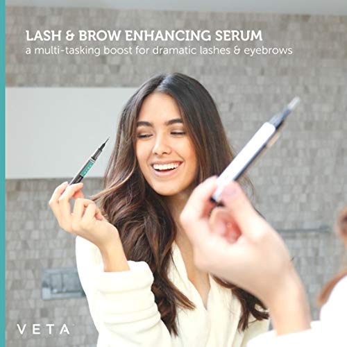Veta – Lash and Eyebrow Serum – 2-in-1 Lash & Brow Pen – Drug-Free Formula - 1 fl oz