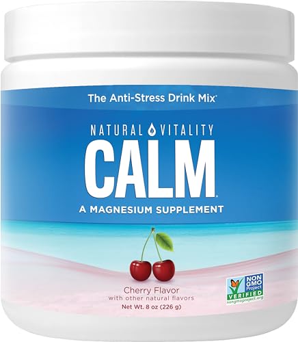 Natural Vitality Calm Anti-Stress Dietary Supplement Powder – Cherry, 8oz