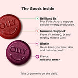 OLLY Women's Multivitamin Gummies - Immune & Overall Health Support with Vitamins A, D, C, E, Biotin & Folic Acid - Berry Flavor, 130 Count (65 Day Supply)