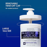 Advanced Clinicals 10% Glycolic Acid + Lactic Acid Lotion Exfoliant Moisturizer | Hyaluronic Acid Moisturizer for Uneven Surface 16 oz