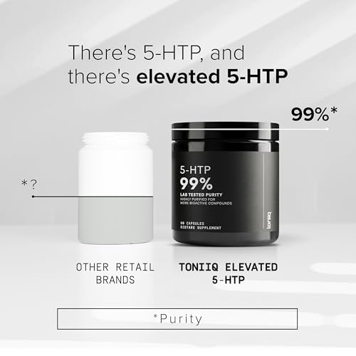 Toniiq Ultra High Strength 5HTP Capsules - 99%+ Pure 12:1 Extract - 200mg for Mood & Sleep Support