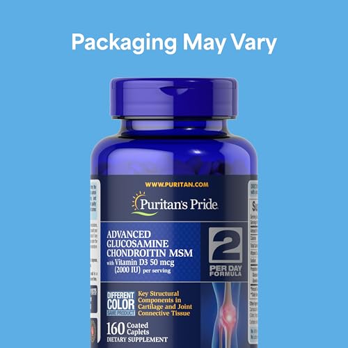 Puritan's Pride Triple Strength Glucosamine Chondroitin & Vitamin D3, 160 Caplets