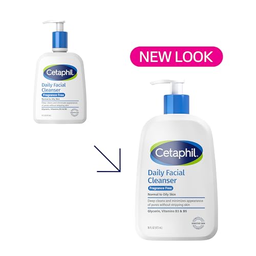 Cetaphil Daily Facial Cleanser for Sensitive Skin | Gentle Foaming Cleanser - 16 Oz