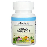 Eclectic Institute Ginkgo Gotu Kola 275mg - 90 Non-GMO Veggie Caps for Cognitive Support