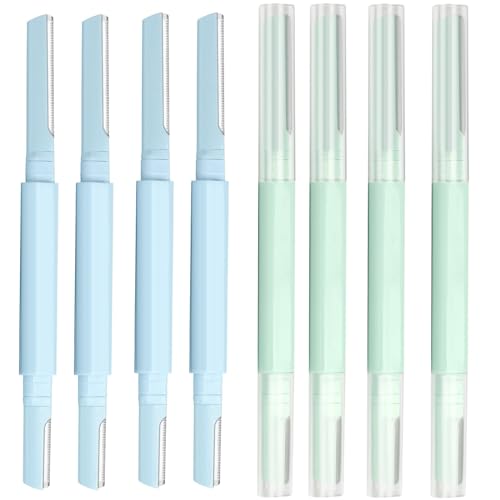 Women Facial Razor for Dermaplaning - Double Head Blades for Hair Removal | 8 Packs Travel-Friendly Razors