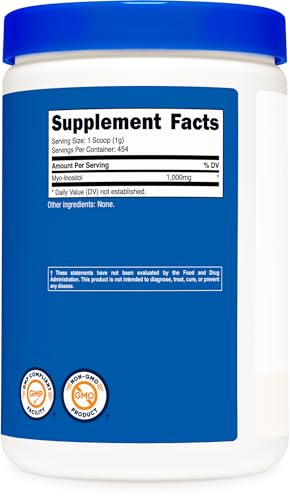 Nutricost Inositol Powder 1LB - Gluten-Free & Non-GMO