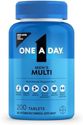 One A Day Men S Multivitamin Gluten Free Supplement With Vitamins A C D E Zinc B12 Calcium More 200 Count