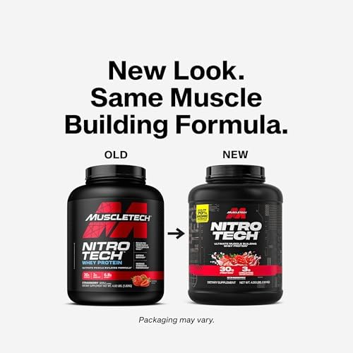 MuscleTech NitroTech Strawberry Whey Protein Powder 1.81 kg