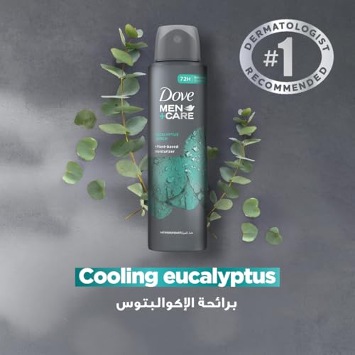 Dove Men+ Care Antiperspirant Deodorant Spray - Eucalyptus & Birch - 72H Protection - Plant-Based Moisturizer - 150ml x 2