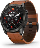 Garmin Epix Pro (Gen 2) Sapphire Edition Smartwatch - 51mm, Carbon Gray DLC Titanium with Chestnut Leather and Graphite Silicone Bands