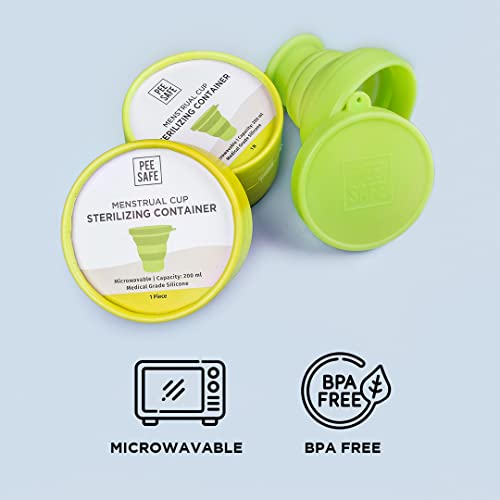 Pee Safe Menstrual Cup Sterilizing Container - Safe, Convenient 1-Piece Solution