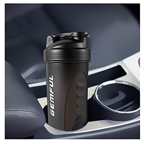 GEMFUL Protein Shaker Bottle 700ml - BPA-Free, Leak-Proof Sports Blender Cup