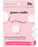 Grace & Stella Award-Winning Pore Strip - Hydrocolloid Acne Patches for Face, Invisible, 36 Count