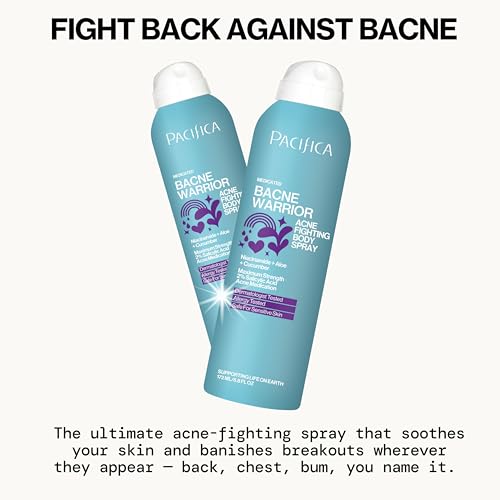 Bacne Warrior Acne Cleanser Body Spray for Teens & Adults - Salicylic Acid & Niacinamide