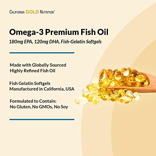 California Gold Nutrition, Omega-3, Premium Fish Oil, 240 Fish Gelatin Softgels