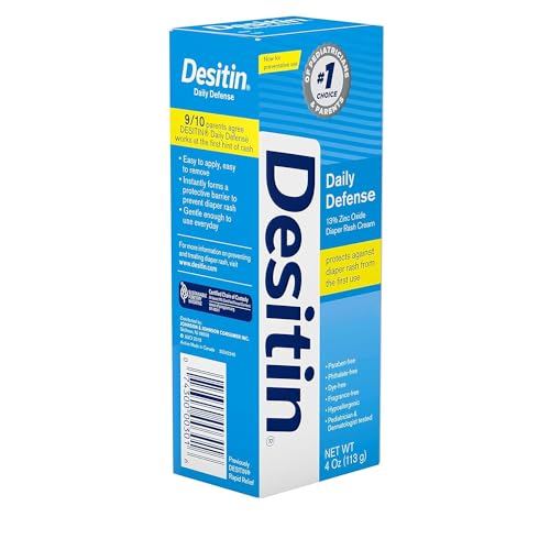 DESITIN Rapid Relief Zinc Oxide Diaper Rash Cream 4 oz (Pack of 3) - Fast Healing Protection for Baby Skin