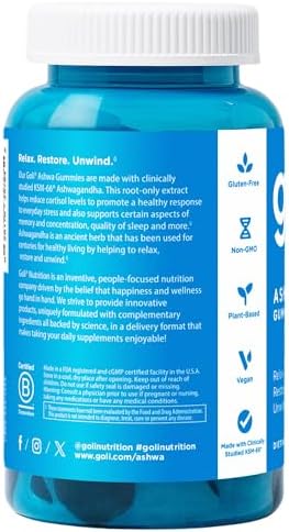 Goli Ashwagandha & Vitamin D Gummy - 60 Coun