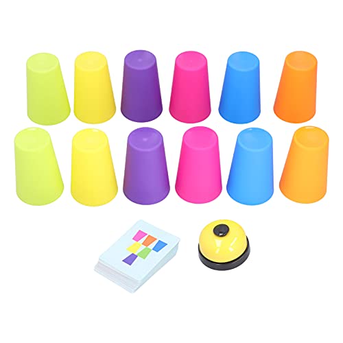 NIBEMINENT Stacking Cups: Educational Picture Card Game for Toddlers