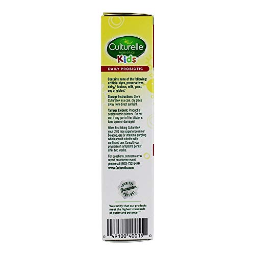 Culturelle Kids Probiotics Chewables - Natural Bursting Berry Flavor - 30 Tablets