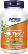 Now Foods Milk Thistle Extract 750 Mg Silymarin 600 Mg Maximum Strength 90 Veg Capsules