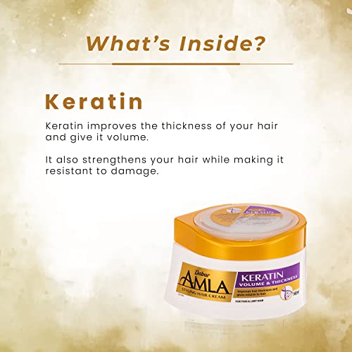 Dabur Amla Keratin Hair Styling Cream for Volume, Thickness & Shine - 140ml