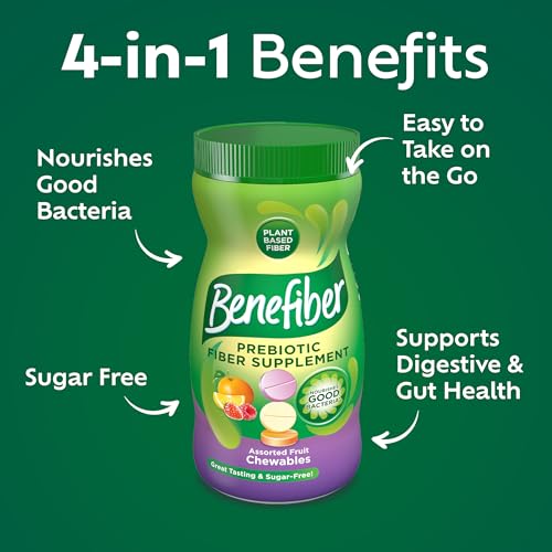 Benefiber Prebiotic Fiber Chewable Tablets - Assorted Fruit (100 Count)