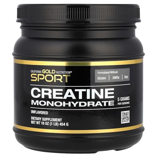 California Gold Nutrition Sport Creatine Monohydrate Unflavored 1 lb – Muscle Strength & Recovery Support