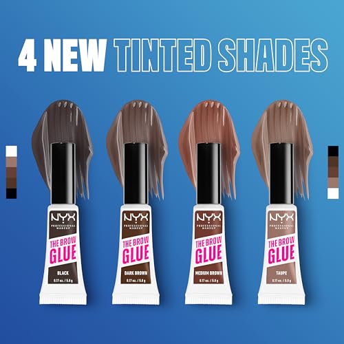 NYX Professional Makeup The Brow Glue Instant Brow Styler, Black - All-Day Brow Hold