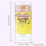 Tazweeq Gold Chunky Glitter Stick - Waterproof Shimmer Gel for Face, Eye & Hair