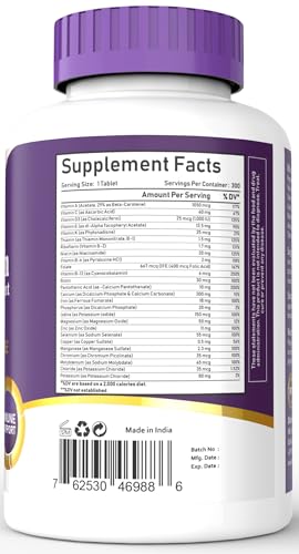 NBL NATURAL Adult Multivitamin for Women and Men - 300 Tablets