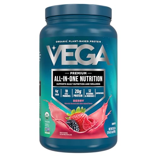 Vega One All-in-One Nutritional Shake - Berry Flavor, Plant-Based Protein, 1.51 lbs