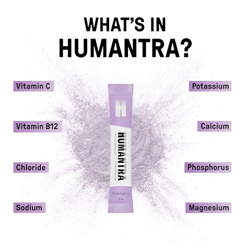 Humantra Hydration Packets - Zero Calorie, Zero Sugar Electrolyte Hydration Multiplier with Essential Minerals, Boost Immune & Metabolic Functions, Elderberry (20 Count)