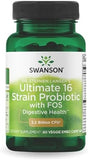 Swanson Probiotic with Prebiotic FOS Dr. Stephen Langer's Formula Digestive Support 16-Strain Supplement 3.2 Billion CFU 60 Capsules .