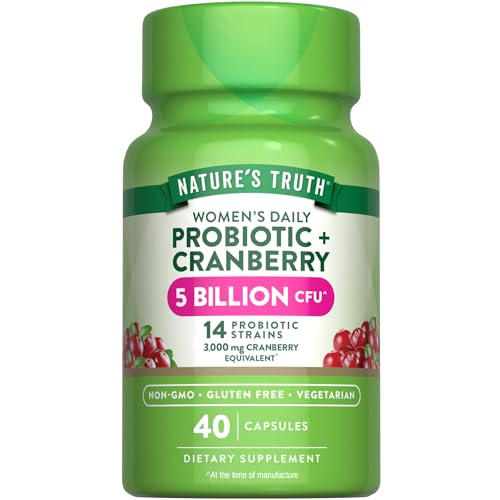 Nature's Truth Probiotics for Women - 5 Billion CFU Daily with Cranberry | 40 Vegetarian Capsules | Non-GMO & Gluten Free