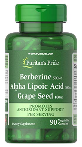 Puritan's Pride Berberine & Alpha Lipoic Acid Antioxidant Support, 90 Capsules