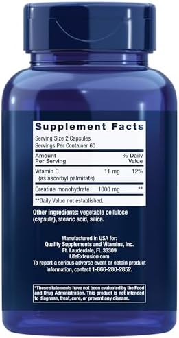 Life Extension, Creatine Capsules, 120 Capsule