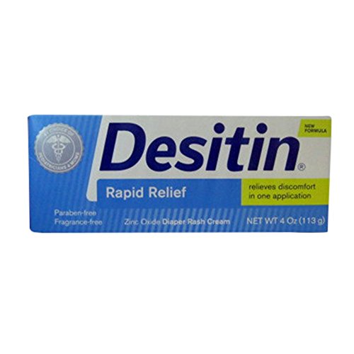 Desitin Rapid Relief Diaper Rash Cream - Zinc Oxide Formula, 4 oz (Pack of 2)