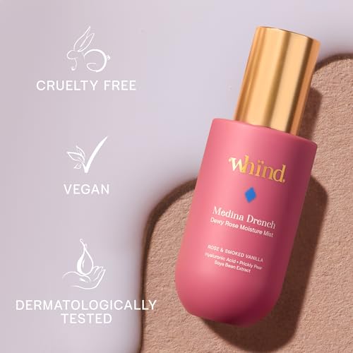 whind Medina Drench Dewy Rose Moisture Mist - 72-Hour Hydration with Hyaluronic Acid & Aloe Vera
