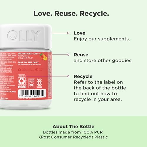 OLLY Probiotic & Prebiotic Gummies for Digestive Health | Non-GMO, Gluten-Free, 500 Million CFUs