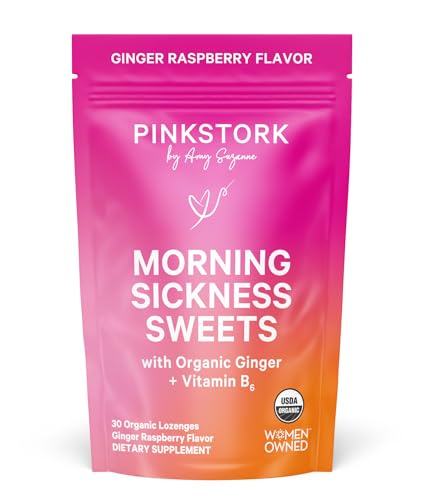 Pink Stork Morning Sickness Candy - Ginger Raspberry + Vitamin B6 (30 Pieces, 120g)
