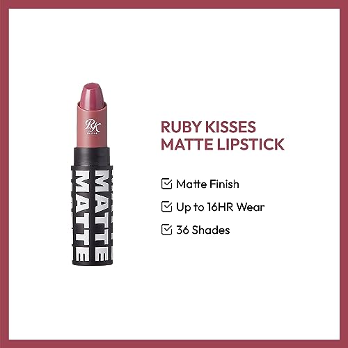 Ruby Kisses Matte Finish Long-Lasting Highly Pigmented Lipstick - Mauve It