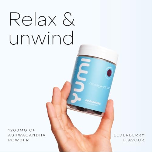 YUMI Ashwagandha Gummies for Stress Relief & Focus | 1200mg Ashwagandha, Elderberry Flavor, 60 Count