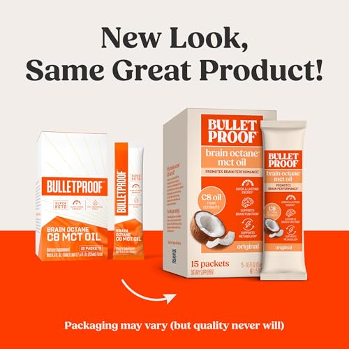 Bulletproof Brain Octane C8 MCT Oil Go Packs - 15 Count (Travel Friendly)