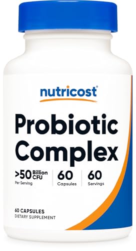 Nutricost Probiotic Complex - 50 Billion CFU High Potency - Digestive Health for Men & Women - 60 Capsules