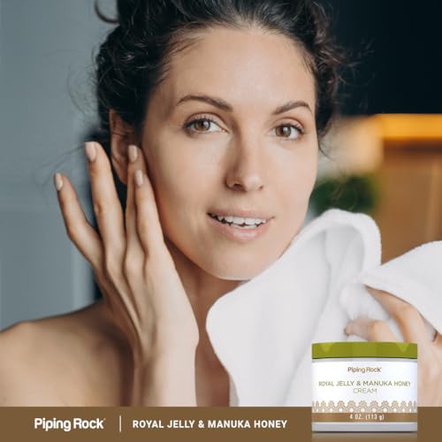 Piping Rock Manuka Honey & Royal Jelly Cream 4oz - Luxurious Face & Skin Moisturizer