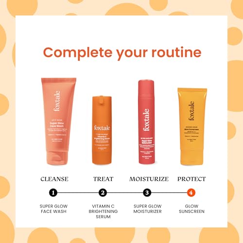 Foxtale Glow Sunscreen SPF 50 PA++++ with Vitamin C and Niacinamide for Dewy Skin